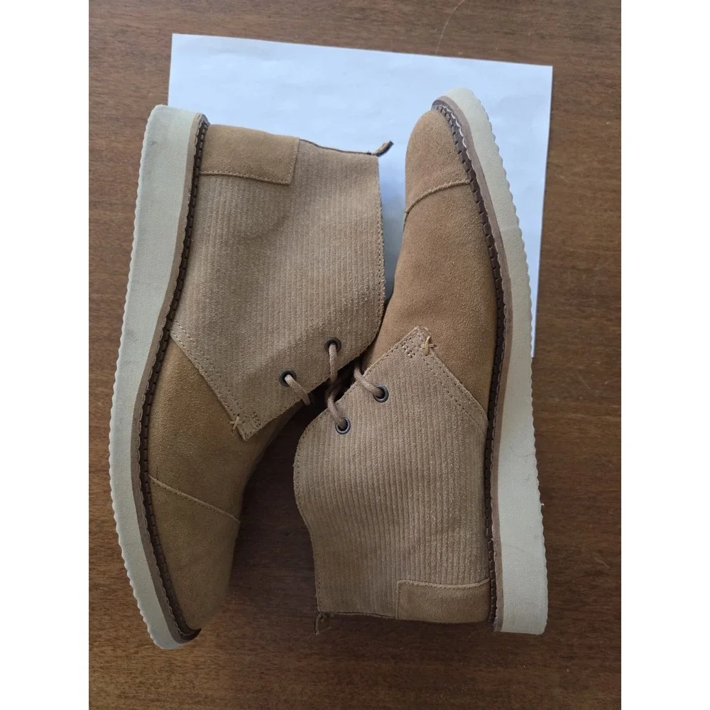 Suede corduroy chukka boots men's 13 urban minimalist toms Mateo dessert
